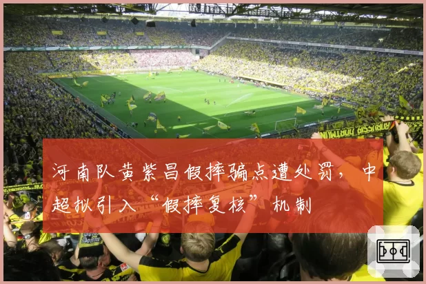 河南队黄紫昌假摔骗点遭处罚，中超拟引入“假摔复核”机制